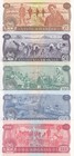 Angola Set 5 Unc Specimen 20 50 100 500 1000 Kwanzas 1976 P 109- 111 112 113s