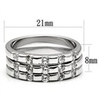 8mm Silver Band Ring Solitaire Cubic Zirconia Wide Stacking Rhodium-plated