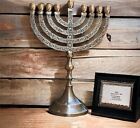 Hanukkah Menorah Jewish Judaica Israel Vintage Brass Chanukah Candle Holder
