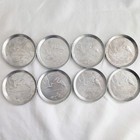 Vintage Hammered Aluminum Heron Coasters 1950   s Set Of 8