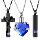 3 Pack Cremation Urn Necklace For Ashes For Women Men Memorial Keepsake Pendant