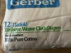 Vintage Gerber 12 Flat Fold Birdseye Weave Cloth 100  Cotton Diapers 90 s New