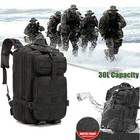 30l Outdoor Military Tactical Backpack Rucksack Camping Hiking Travel Bag Black