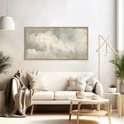 Neutral Framed Cloud Wall Art Abstract Painting Wall Decor For Living Room Bedro