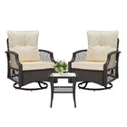 3-pieces Patio Furniture Set Outdoor Sectional Sofa Rattan Wicker Sofa W  Table