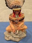 Vintage Old West Visions Native American Indian Chief Statue Figurine Knife   