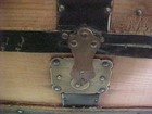 Early 20th Century Child s Immigrant Trunk  Metal pine  No Key
