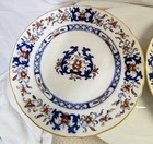 Set Of 2-antique Minton Bone China Imari Plate 9  Porcelain Blue Red Floral-read