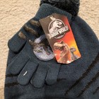 Jurassic World Park Beanie Hat    Gloves Mittens Set Dark Teal Nwt