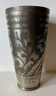 Antique Indian Or Islamic Lassi Cup  Beaker  Engraved Silver Brass Excellent
