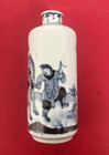 Antique 18 Th Centuy  Chinese Blue   White Porcelain Snuff Bottle  Country Side