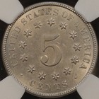 1873 Closed 3 Shield Nickel 5c Ngc Certified Ms62