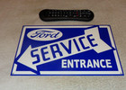 Vintage Ford Service Entrance Dealership Arrow Metal Car Truck Gasoline Oil Sign