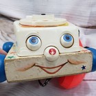 Fisher Price Chatter Telephone Pull Toy Wood Plastic Rainbow Lots Of Wear 1961