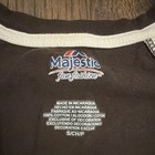 Majestic Cleveland Browns Women s Small T-shirt V-neck Brown White Raglan 2013 