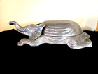 Vintage 1979 Arthur Court Large Aluminum Elephant Serving Dish 13  X 25    Ladle