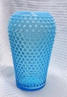 Vintage Fenton Blue Opalescent Cupped Flip Vase 1940 s Rare