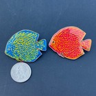 Destination Imagination 2015 Tropical Fish Glitter Pinback Set Blue Orange Diva