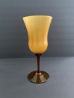 Empoli Butterscotch Cased Glass Vase Twisted Stem With A Fluted Top 11 5    T