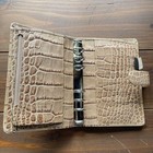 Filofax Classic Croc Personal Organizer Fawn Italian Calf Leather Planner F s