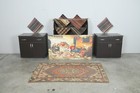 4x5 Turkish Antique Area Rug Anatolian Hand-knotted Vintage Oushak Carpet 824