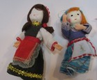 Group Nine Vintage Small 5  Tall Ethnic Handcrafted Costume Cultural Dolls