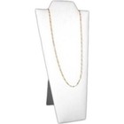 5 Necklace Pendant Display Bust White Faux Leather 4 25  Wide X 8 87  Tall