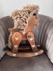 Vintage Antique Solid Wood Rocking Horse 16 Inch