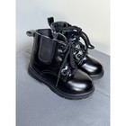 Comfy Kids Black Faux Leather Lace Up Side Zip Combat Boots Size 21 Eu