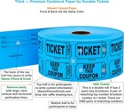 1000 Raffle Tickets 50 50 Double Roll Blue