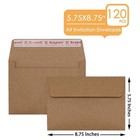 120 Qty A9 Invitation Envelopes 5 75x8 75  Self Seal 120gsm Brown Kraft Paper   