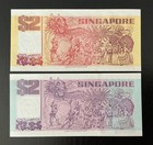 Singapore Set 2   2 Dollars  1990  1992  Unc P-27 28