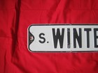Vintage Retired  s  Winter Rd  24 X 6 Embossed Road street Sign