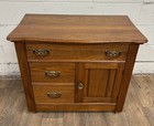 Vintage Tiger Oak Washstand Dry Sink Commode