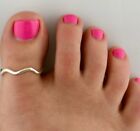 Ladies Big Wavey Adjustable Toe Ring White Gold Plated Solid Metal 925 Silver