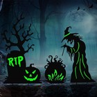 Halloween Yard Signs Outdoor Decorations   3 Pack Witch Tombstone Cauldron