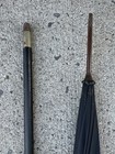 Vintage Umbrella Brass Handle Mother Of Pearl Abalone Shell Plus Walking Stick