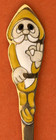 Russian Gnome Figure Children Sterling 875 Silver Enamel Souvenir Spoon Yellow