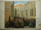 Ukrainian Soviet Ussr Oil Painting Impressionism Revolution Meeting People
