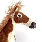 Vintage Real Fur Covered Standing Pinto Horse Figurine Western 13 5  Mid Century