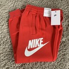 New Big Kids Nike Club Fleece Joggers Brand New Fd2995-657  Red white  Sz Xs Nwt
