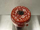 Antique Chinese Qing Porcelain Food Carrier Shou Floral 19th C 9 5in
