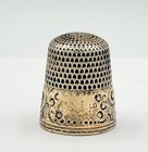 Vintage Ornate Sterling Silver   Gold Wash Simons Bros Thimble   537