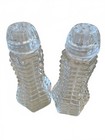 Vintage Clear Pressed Glass Salt And Pepper Shakers Set Hexagonal Base