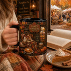 Pumpkin Pie Book Cafe Personalized Name 11oz Coffee Cup Thanksgiving Custom Gift