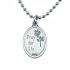 Jesus Holy Family Medal Pray For Us 1  Silver Plated Pendant Necklace Italy