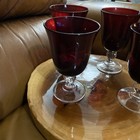 Vintage Set Of 4 Cristal D arques Durand Ruby Red Water Glasses 6 5    Tall 