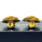 Chanel 94p Coco Mark Cc Logo Round Earrings Gold Clip-on Vintage Authentic Japan
