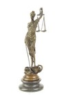 9 25 Inches Bronze Sculpture Of The Lady Justice