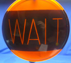 Vintage Amber black  wait  Traffic Signal Light Command Lens 8-3 8 